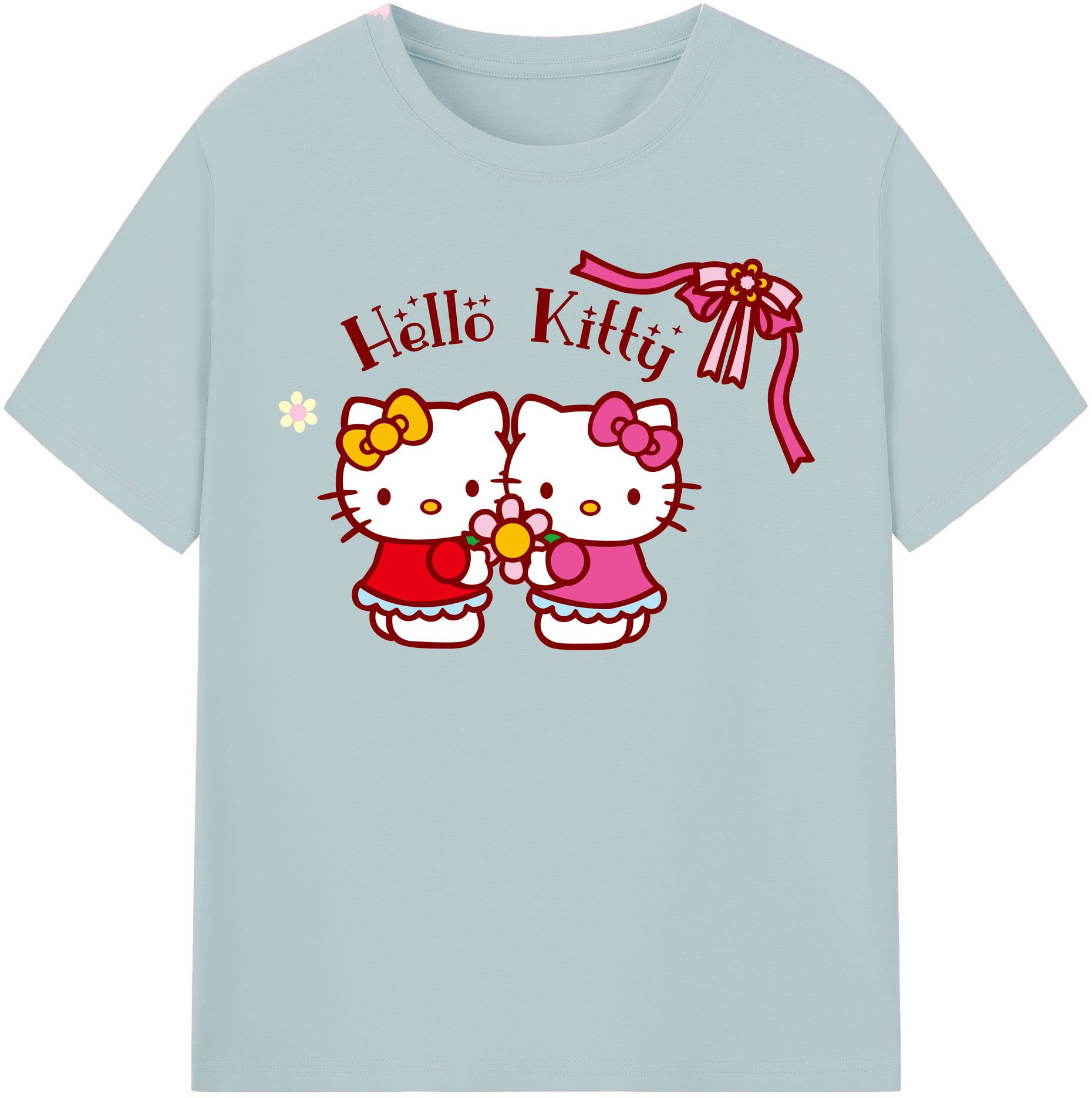 （画像用） Hello Kitty ハローキティ 綿100％半袖Tシャツ（フロントプリント）